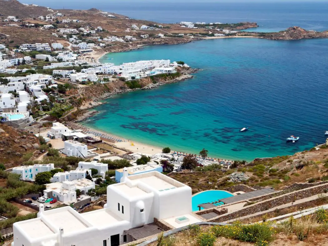 Psarou Beach on Mykonos