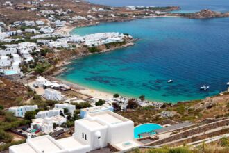 Psarou Beach on Mykonos