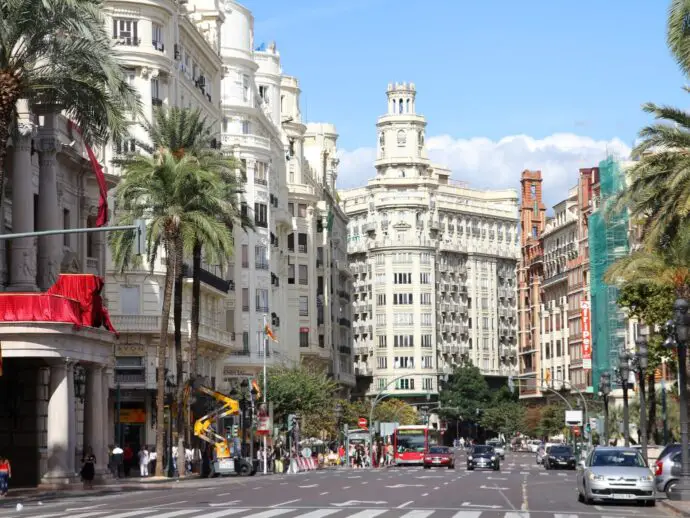 City street in Valencia