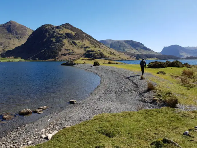 View of Rannerdale Knotts from across Crummock Water