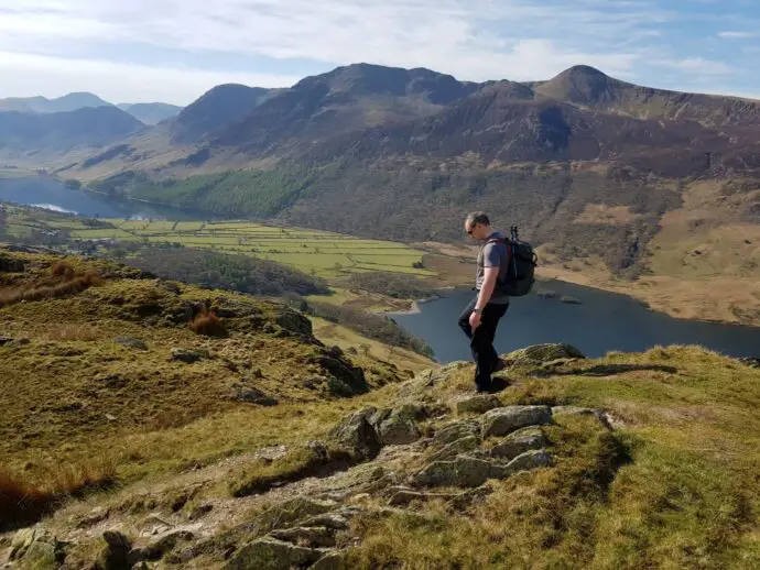 Walking along Rannerdale Knotts