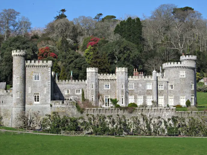 Caerhays Castle on the Roseland Peninsula in Cornwall