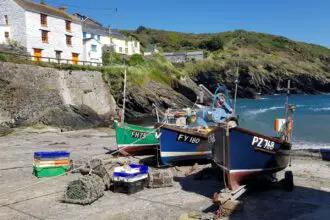 The tiny harbour at Portloe on the Roseland Heritage Coast in Cornwall