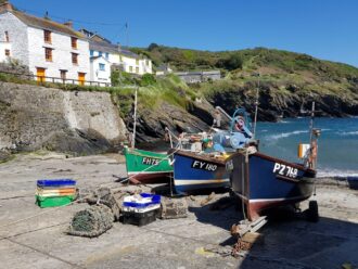 The tiny harbour at Portloe on the Roseland Heritage Coast in Cornwall