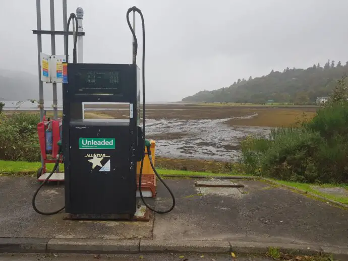 Filling Station in Strontian at Loch Sunart on the West Highland Peninsulas