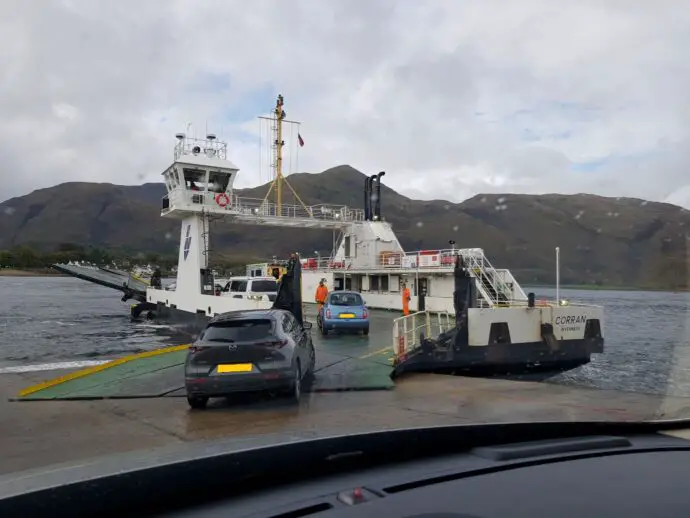 The Corran ferry in Scotland on the West Highland Peninsulas
