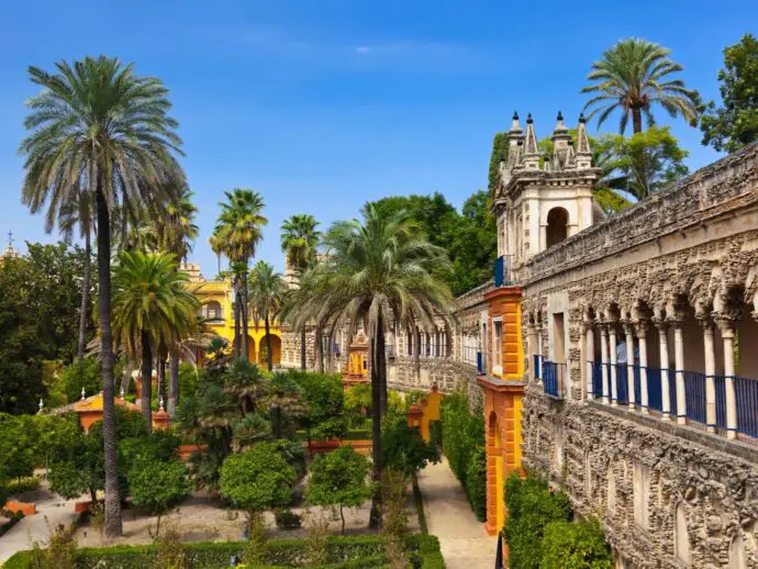 Real Alcazar Gardens in Seville, Spain