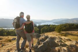 Senior couple hiking in the Lake District