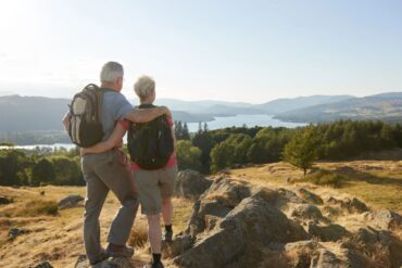 Senior couple hiking in the Lake District