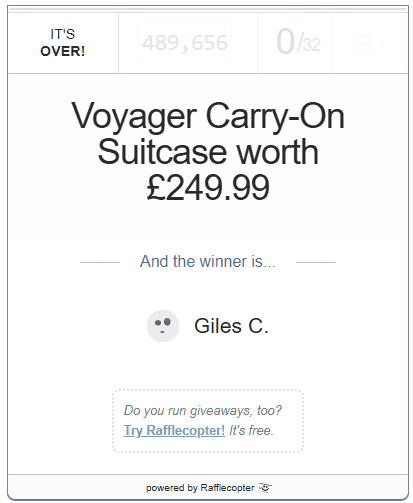 Level8 Voyager Suitcase giveaway - Rafflecopter 