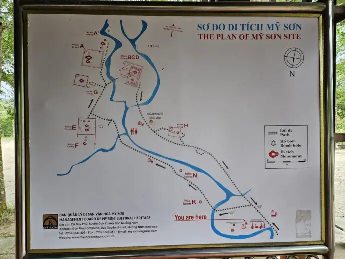 Map of My Son Sanctuary in Vietnam