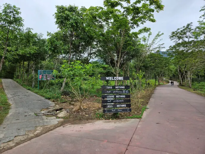 The footpath fork at My Son Sanctuary in Vietnam