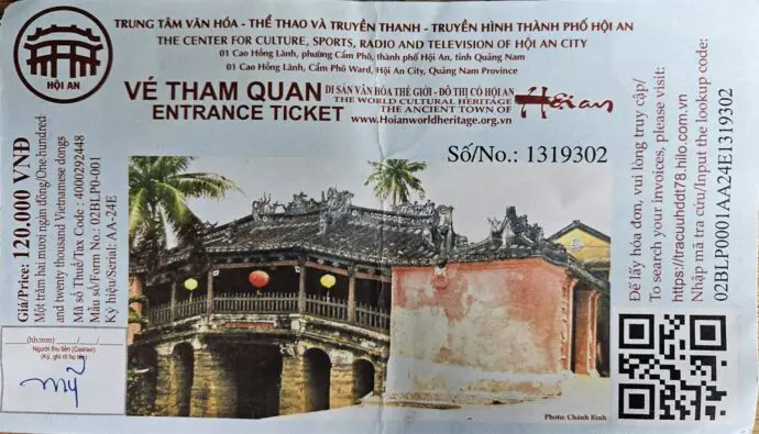 Hoi An tourist ticket