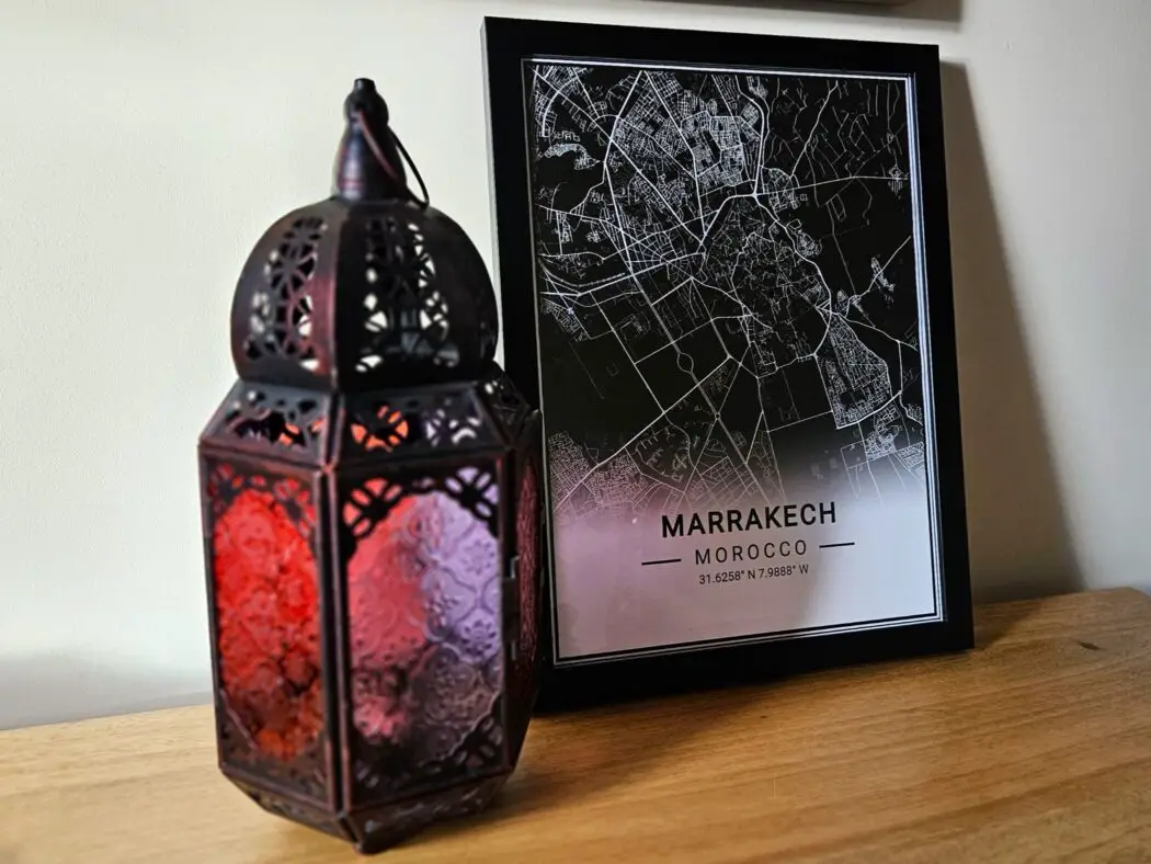 Travel map print of Marrakech - they make some of the best Christmas gifts