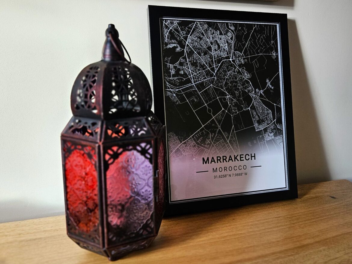Travel map print of Marrakech - they make some of the best Christmas gifts
