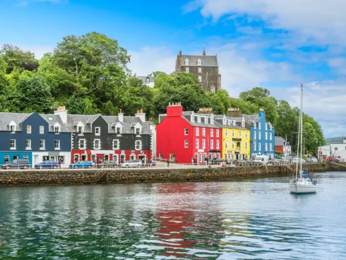 Colourful houses in Tobermory in Mull, Scotland