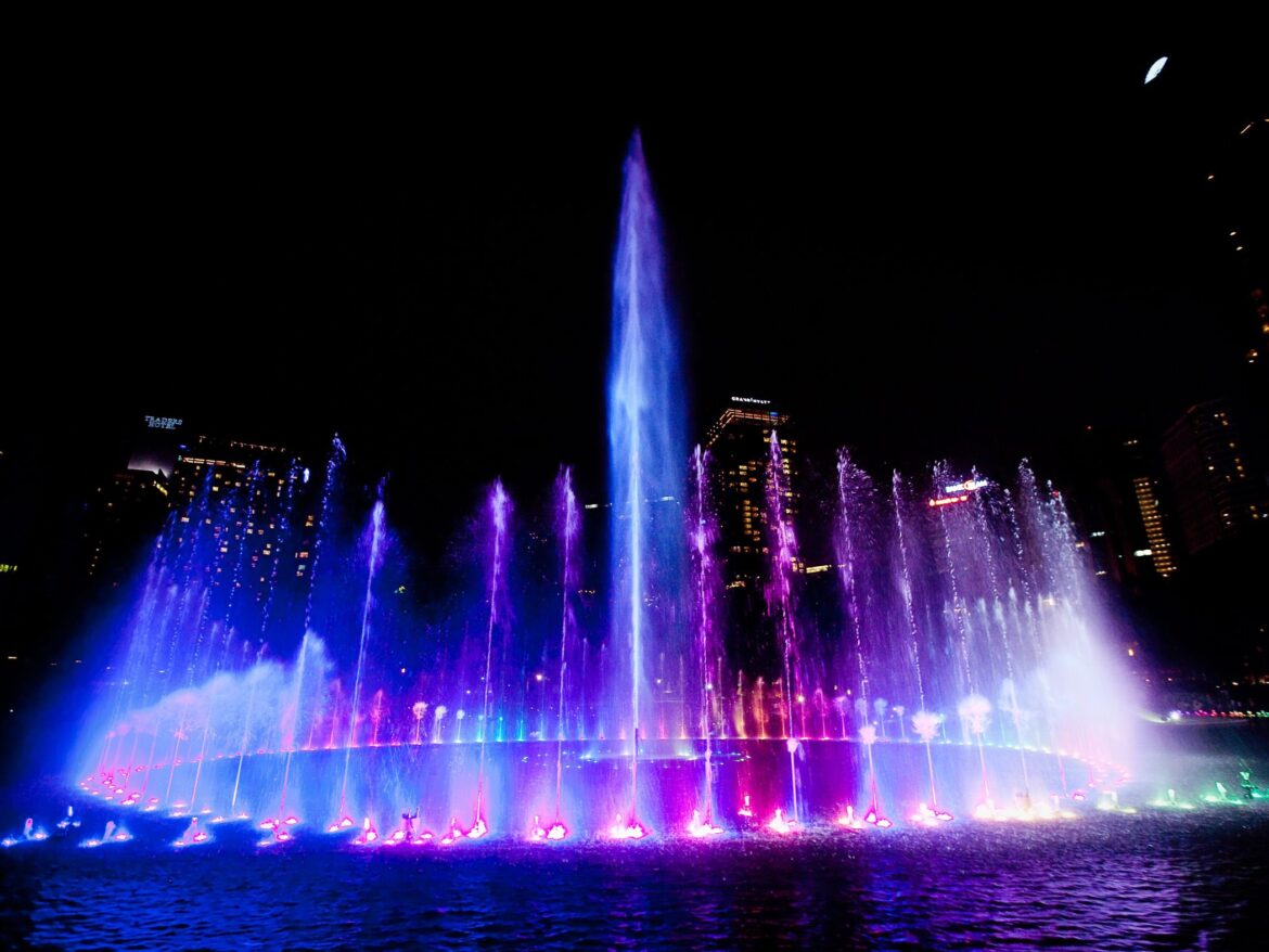 Illuminated fountain in Kuala Lumpur