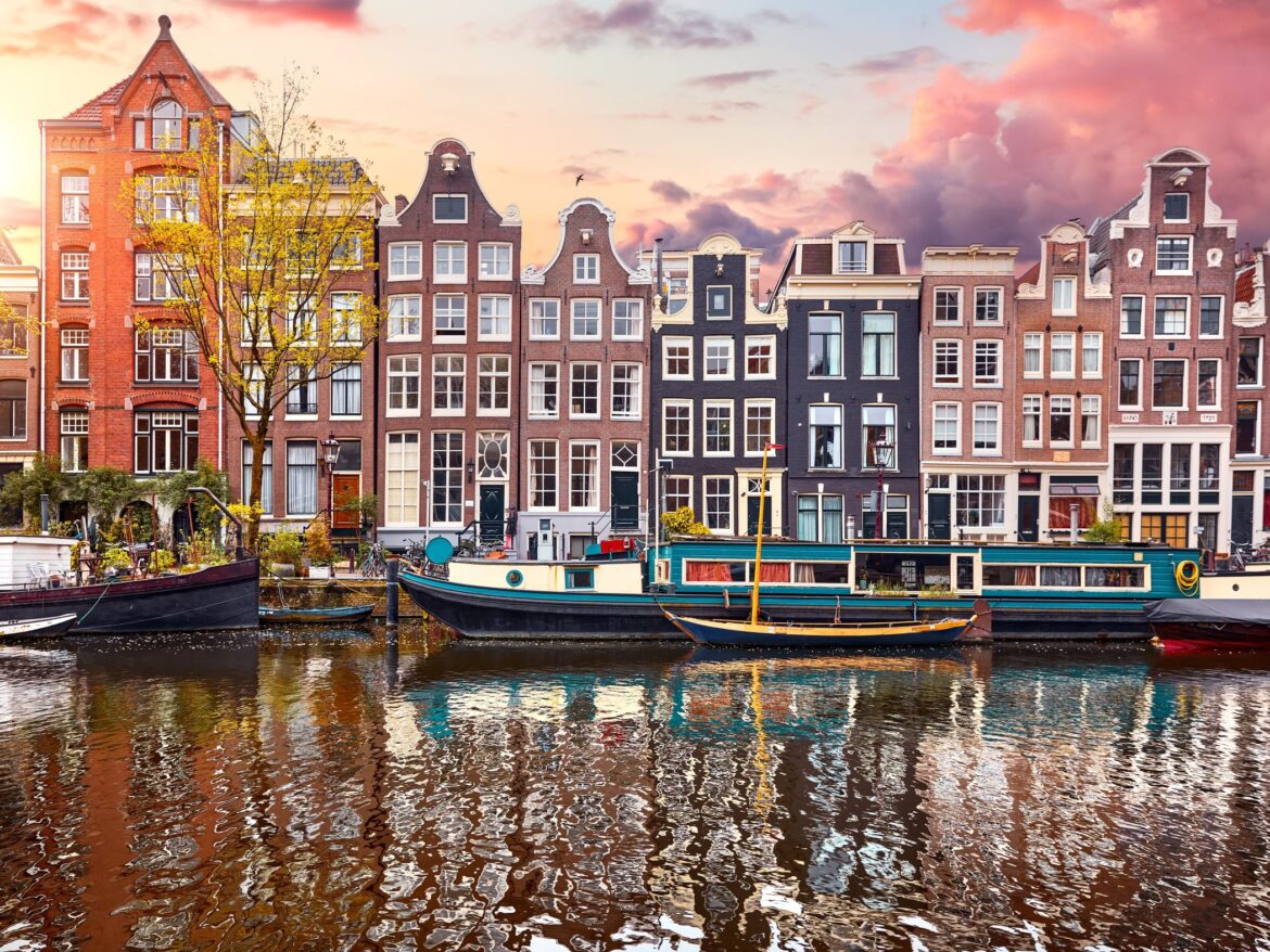 Amsterdam street by the canal