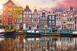 Amsterdam street by the canal