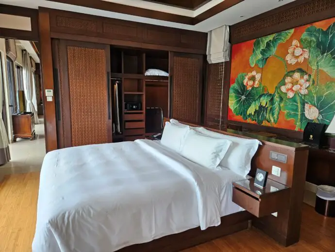 Bedroom in a Seaview Hill Pool Villa at Banyan Tree Lang Co in Vietnam
