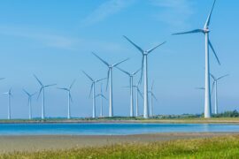 Windfarm at Bruinisse in the Netherlands