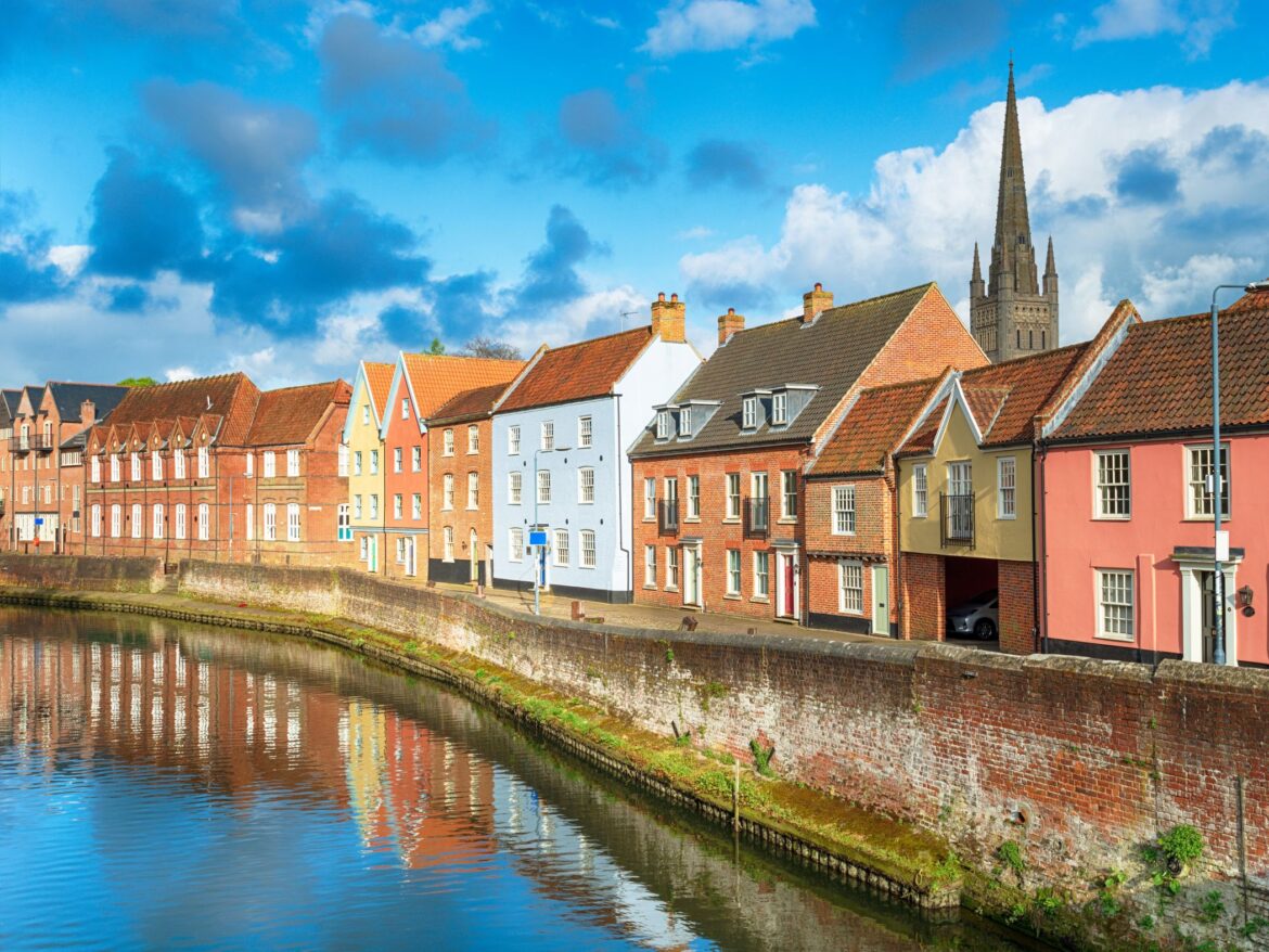 Waterside houses in Norwich
